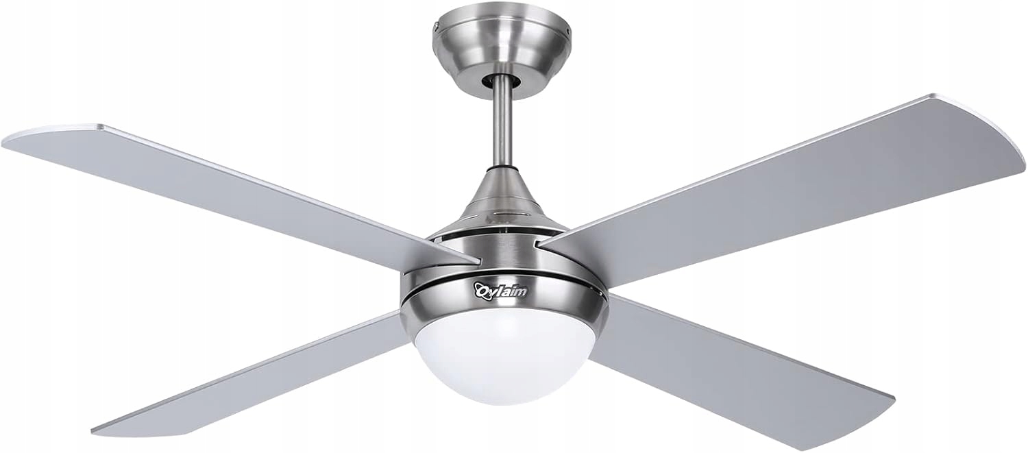 Ovlaim stropný ventilátor 122 cm Led diaľkový ovládač 6 rýchlostí strieborný tichý leto zima