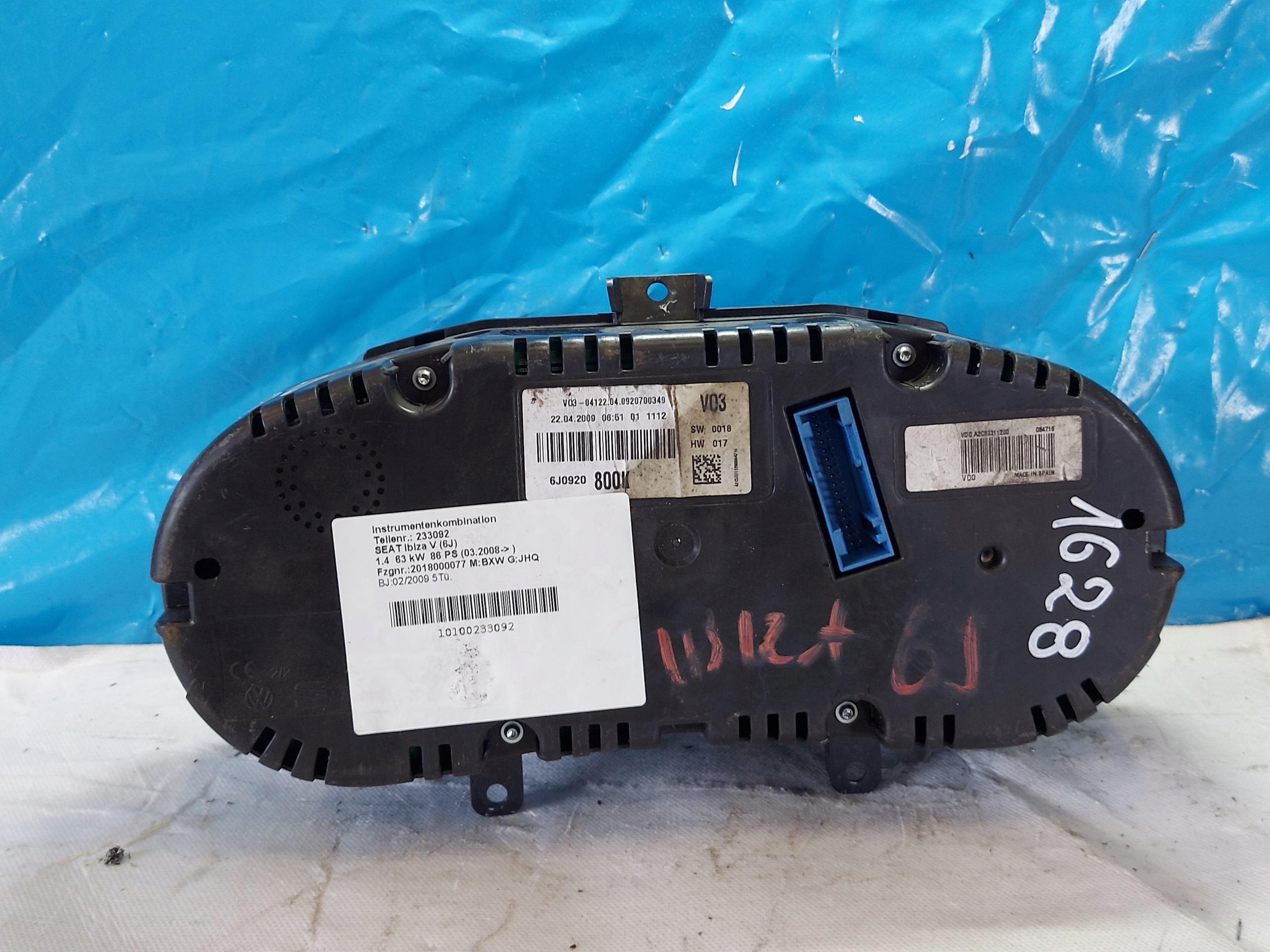 dials clock IBIZA IV 1.4 16V 6J0920800K