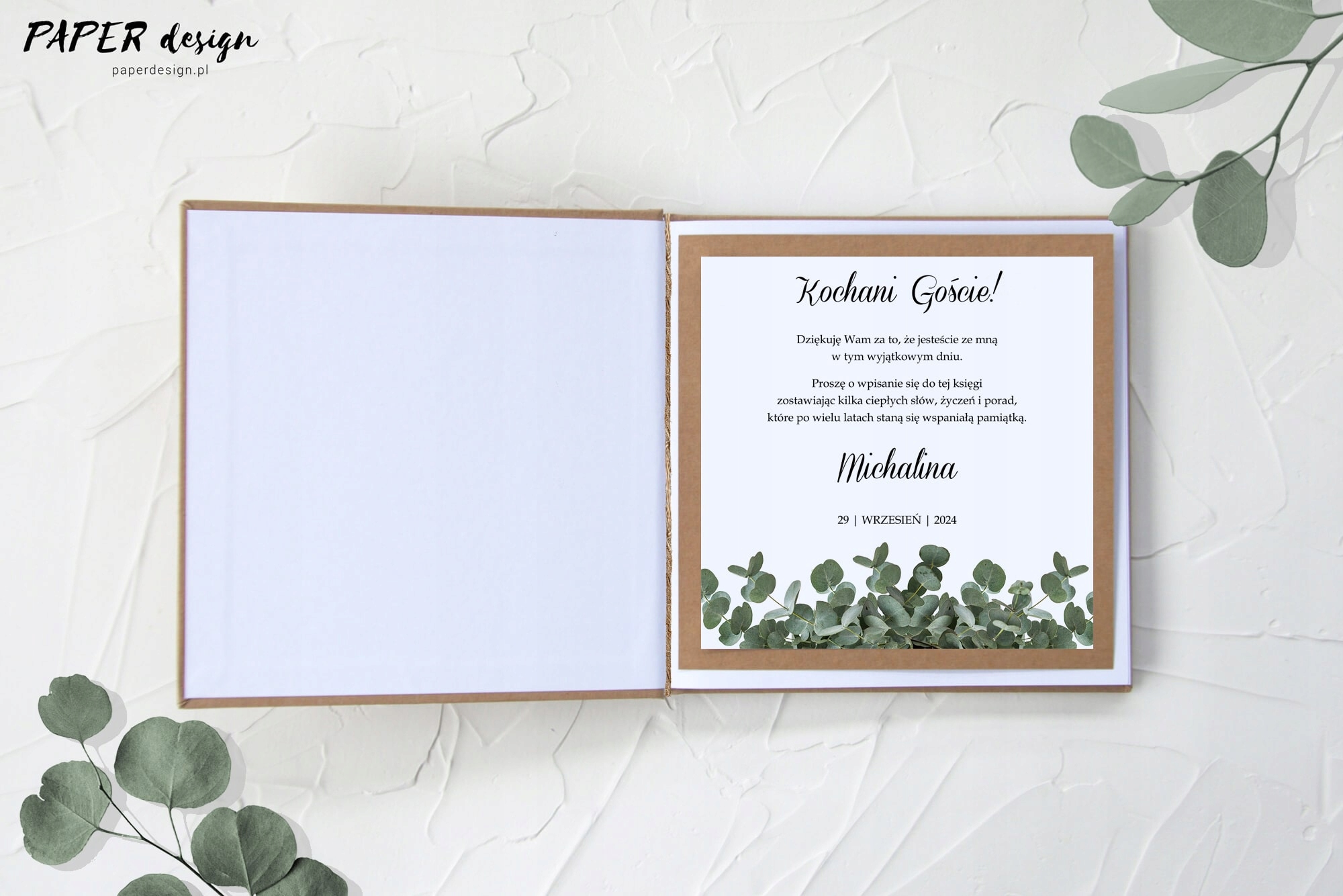 Księga gości na CHRZEST Eko Eukaliptus Marka inna marka