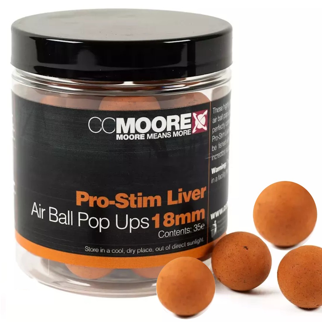 Karpiowe Kulki Haczykowe CC Moore Pro-Stim Liver Air Ball Pop Up 18mm 35szt