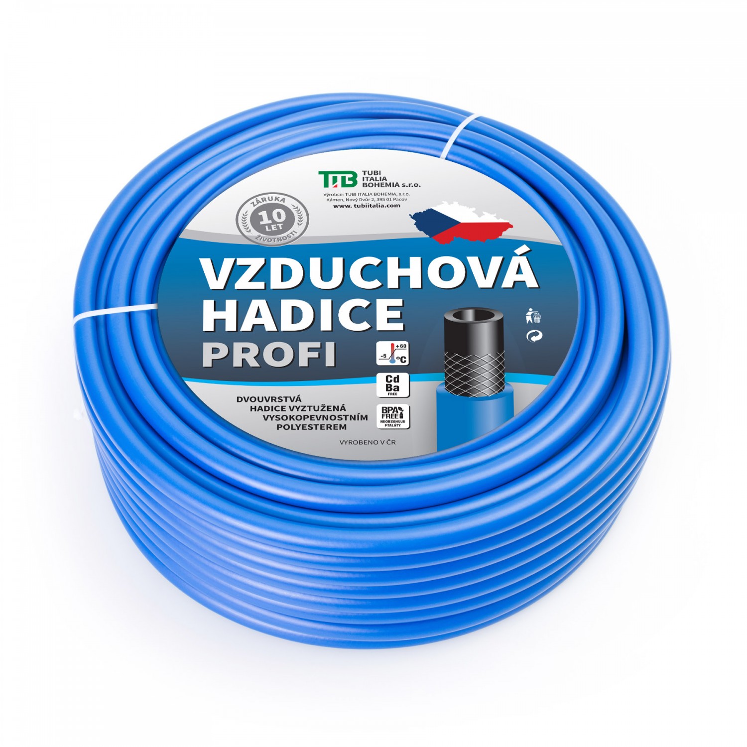 Vzduchová hadice modrá 9x15 mm 50m