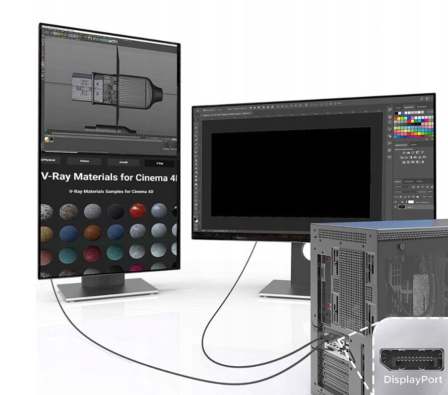 KABEL DISPLAY PORT do DP DisplayPort 4K 1M Złącza DisplayPort - DisplayPort