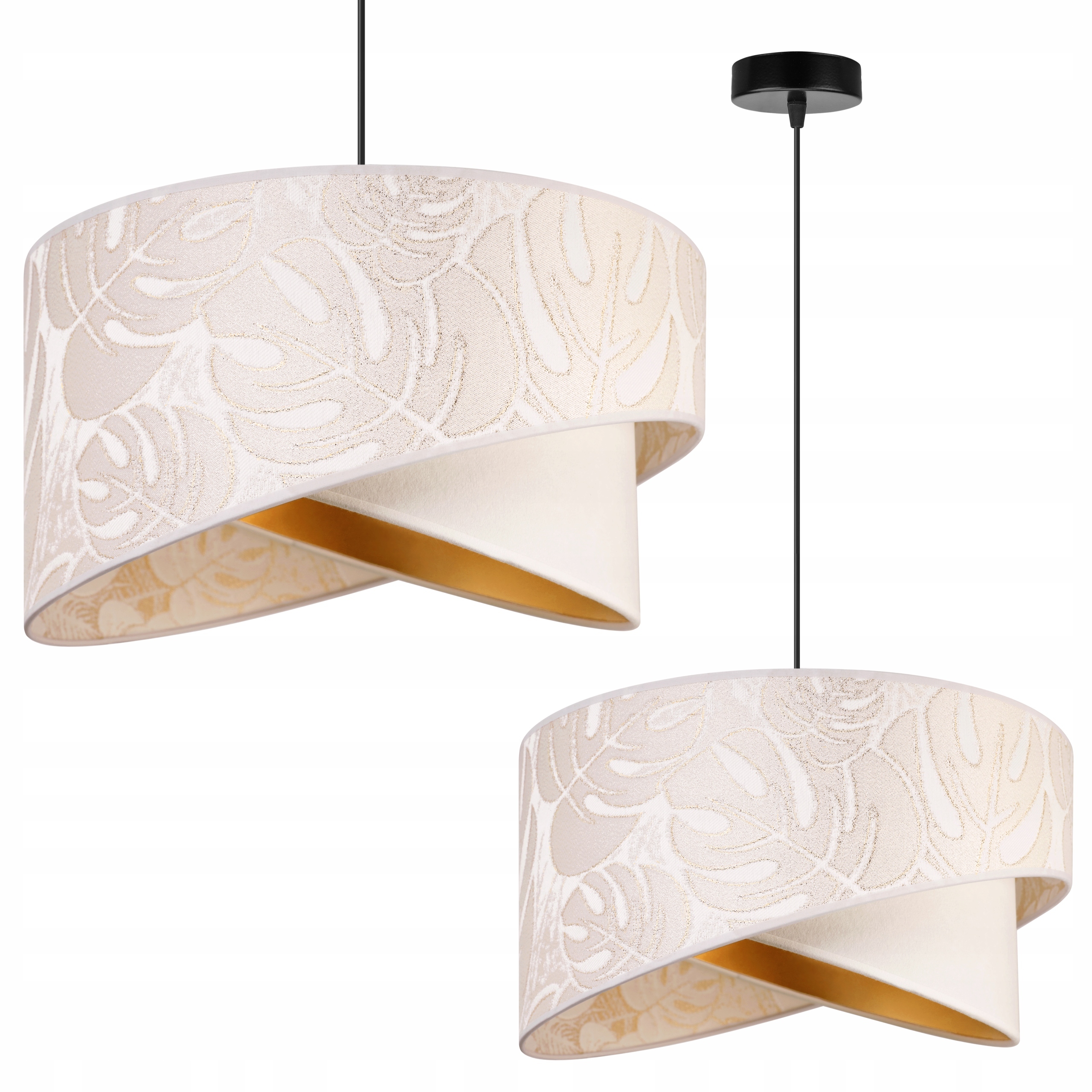 

Lampa Wisząca Żyrandol Abażur Skos Liście 45 cm