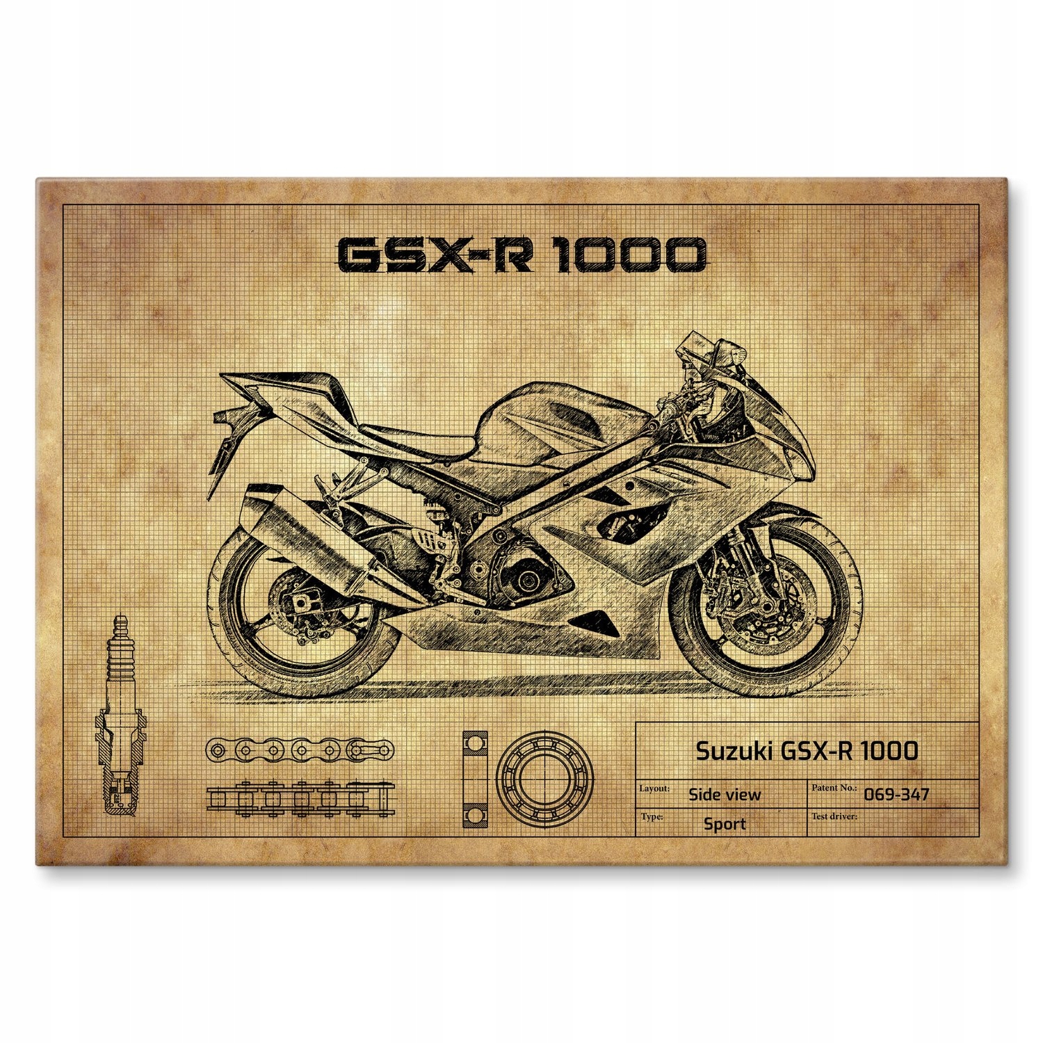 Kovový plakát Suzuki Gsx-r 1000 Dárek 30 x 42 cm