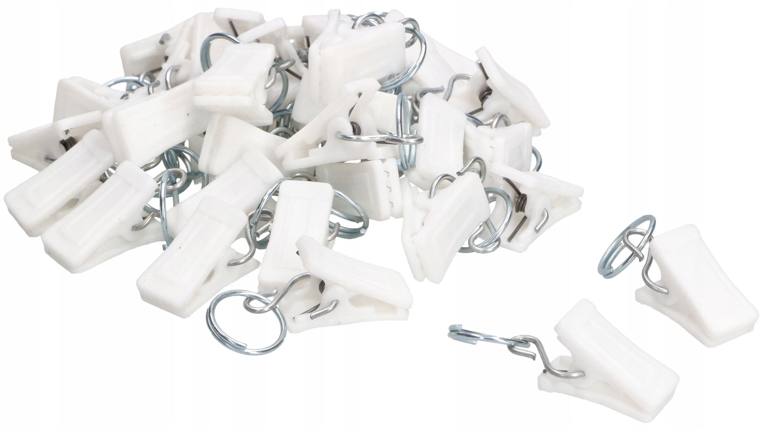 ŻABKI PLASTIKOWE METALOWE KÓŁKO DO KARNISZA 100SZT