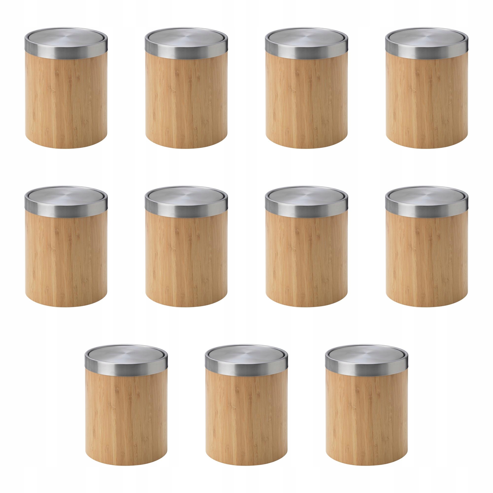 11 ks Koš na odpadky Trasket nerezová ocel bambus 3 l