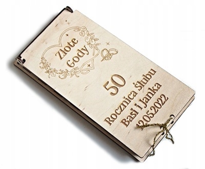 

Złote Gody Pudełko Na Pieniądze etui Grawer Ślub