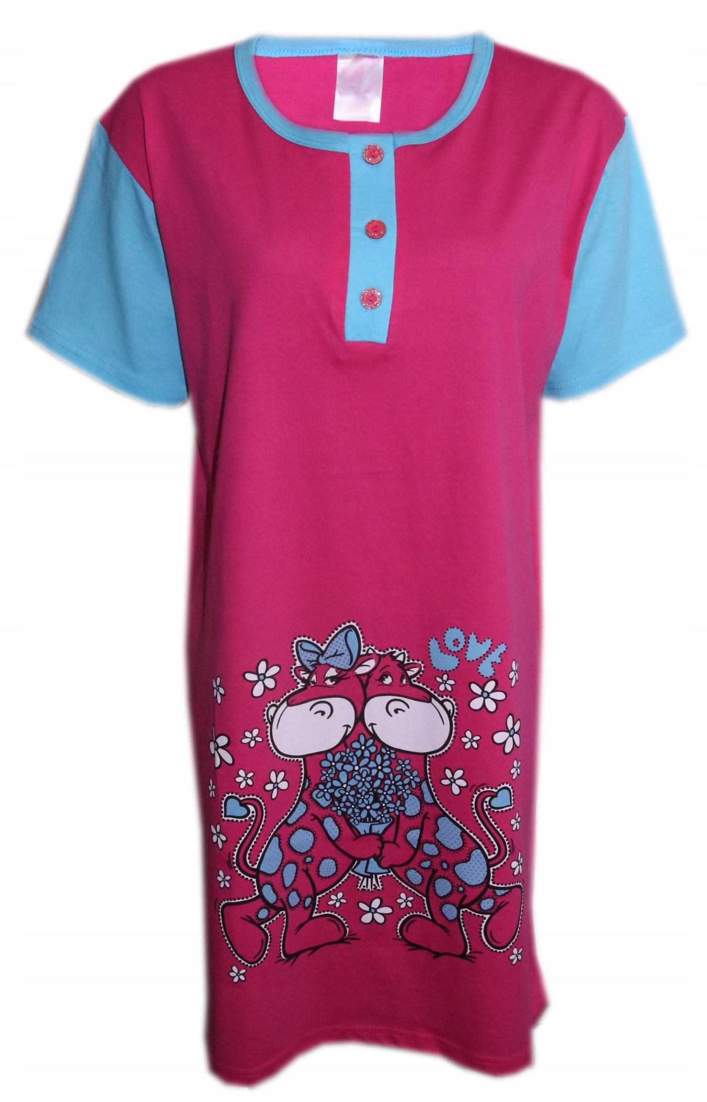 Koszula nocna damska z krótkim rękawem M