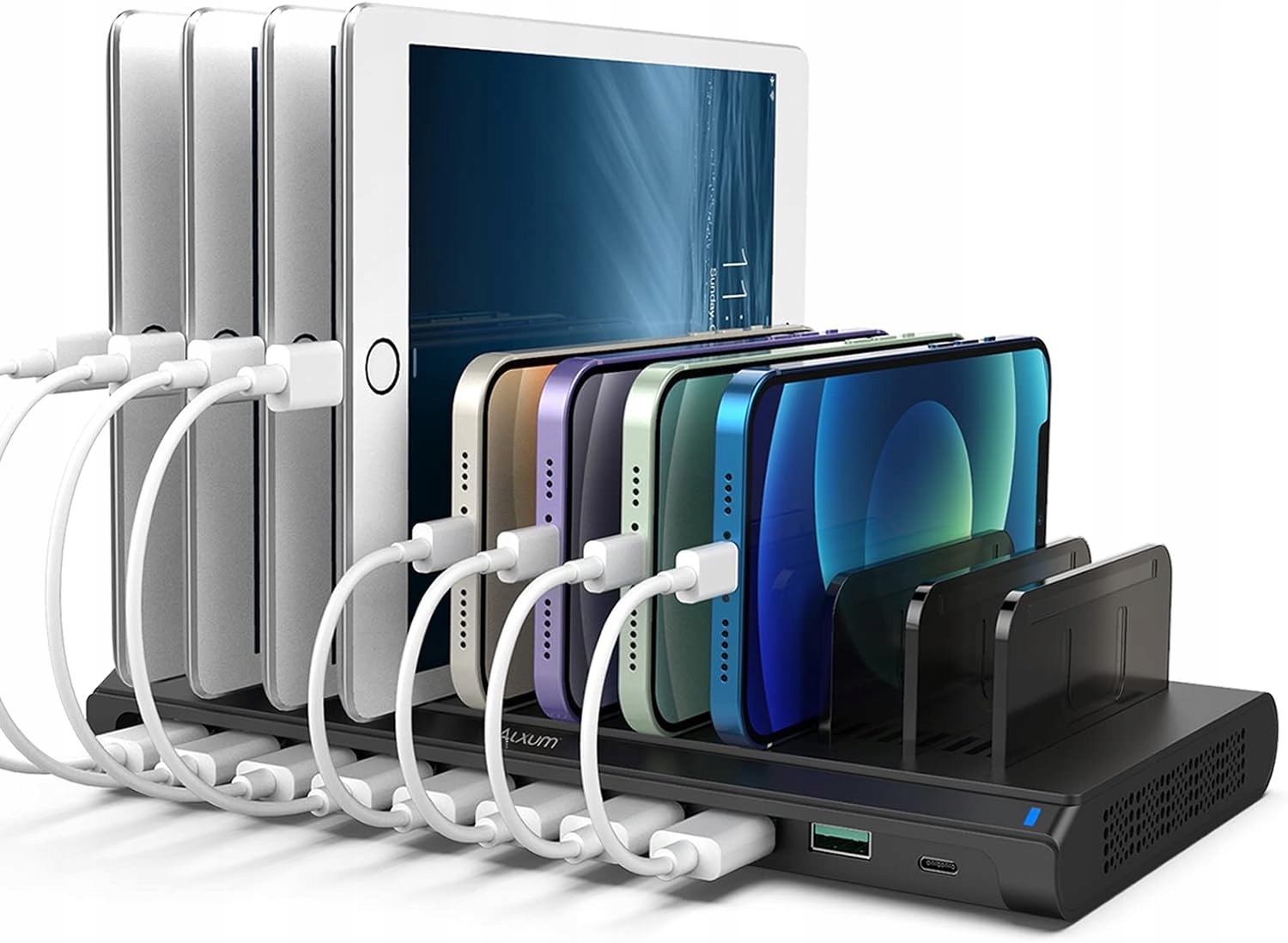 Szybka 10-portowa Stacja ładująca ALXUM 10 x USB 120W