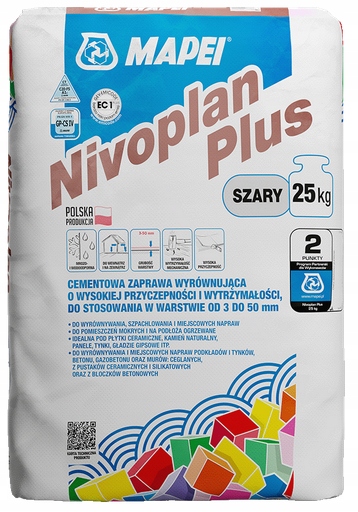 

Nivoplan Plus Zaprawa Wyrównująca 3-50MM 25KG Mape