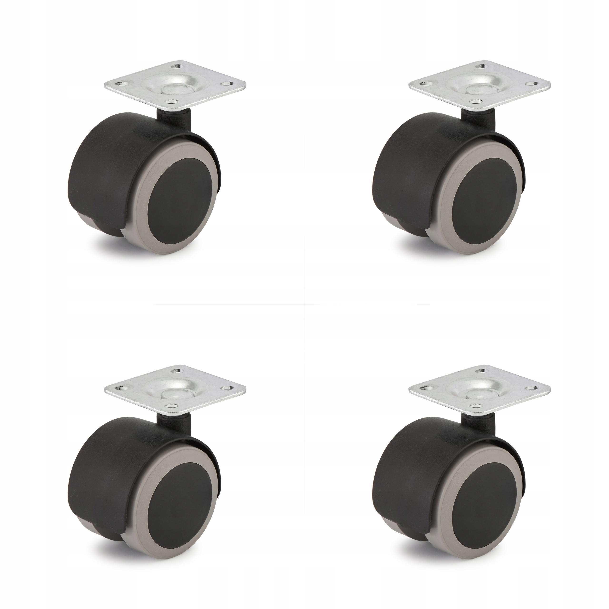 

Zestaw 4 Szt Kółka Koła Gumowe Obrotowe Fi 40 MM