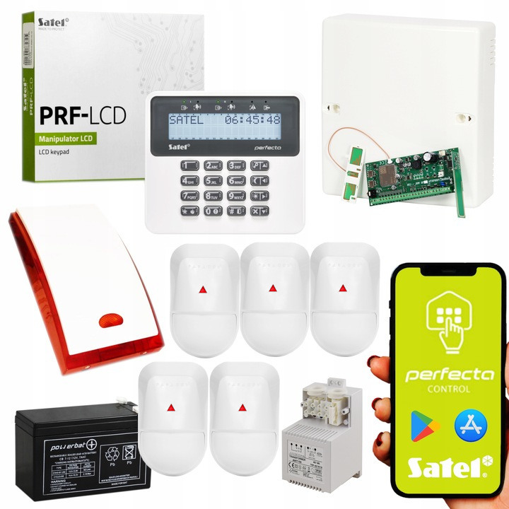 ALARM SATEL PERFECTA 5 CZUJEK PARADOX NV5 ODPORNOŚC NA ZWIERZĘTA APLIKACJA