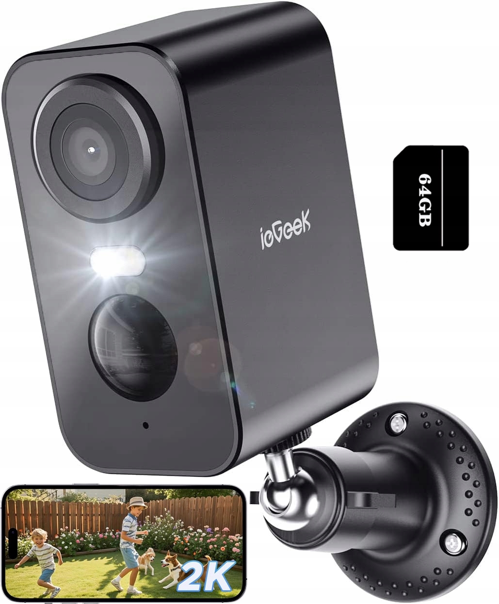 Venkovní WiFi kamera Kamery Baterie 2K 3MPx 4x Zoom Bezdrátové 64GB Sd