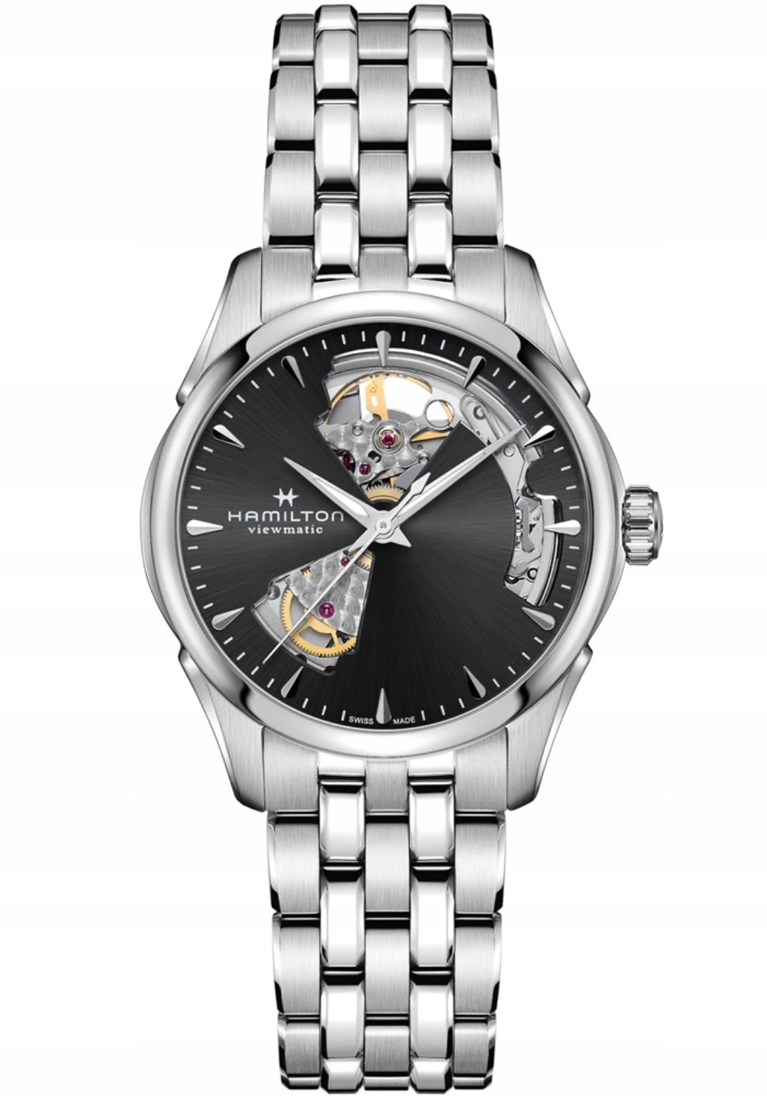 Dámské hodinky Hamilton Jazzmaster H32215130 Open Heart stříbrné