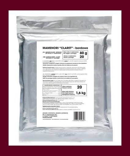 

Papier sojowy bordowy do sushi, 20 arkuszy 80g
