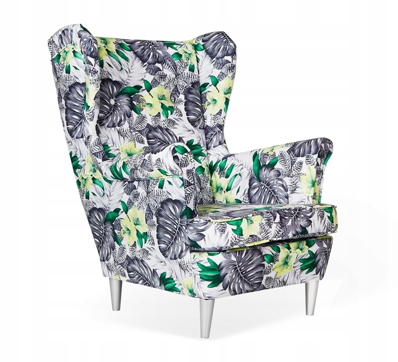 Fotel Uszak CZERŃ BIEL ZIELEŃ nowoczesny DOM SALON