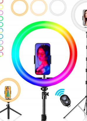 kruhová lampa Led 30 CM Rgb Stativ 186 CM Držák Na Telefon