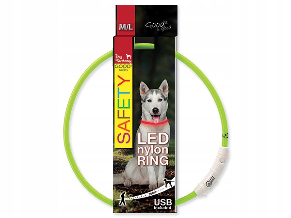 

Dog Fantasy Obroża Led opaska 65cm zielona