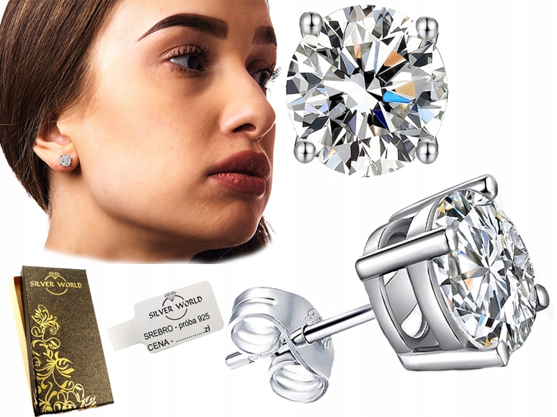 

Kolczyki Srebrne . Cyrkonie Swarovski