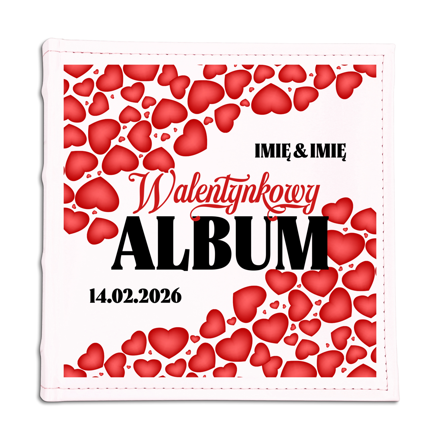 Kožený album Dárek k valentýnskému albu pro pár Jméno a datum Perso