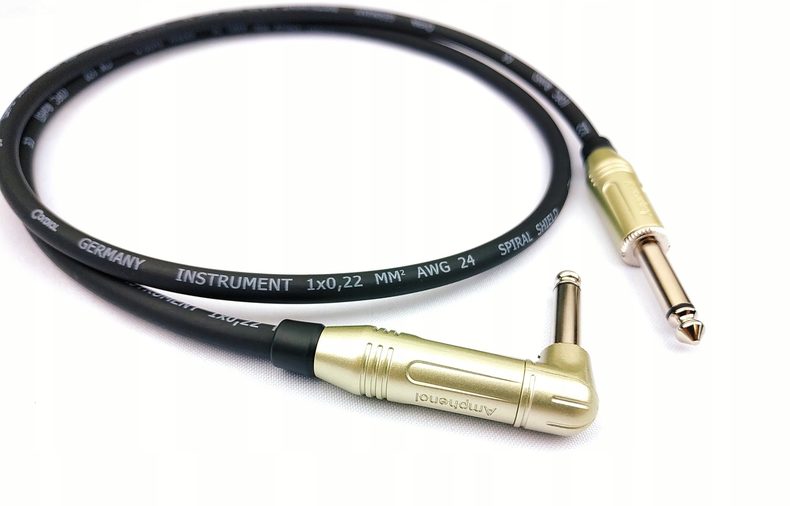 CORDIAL Kabel gitarowy Jack 6,3mm AMPHENOL KĄT 1m