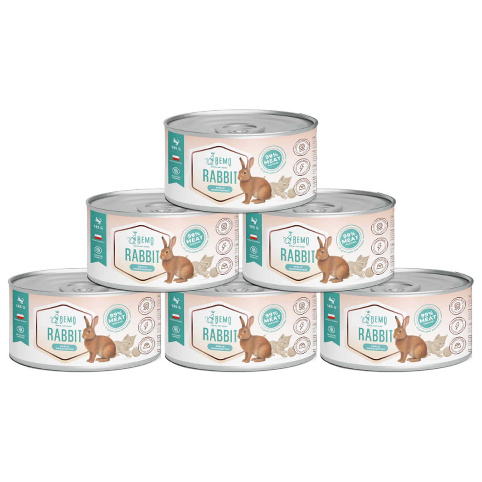 Krmivo Mokré Pro Kočky Bemo Cat Rabbit Králík 6x200 monoproteinový bezobilný