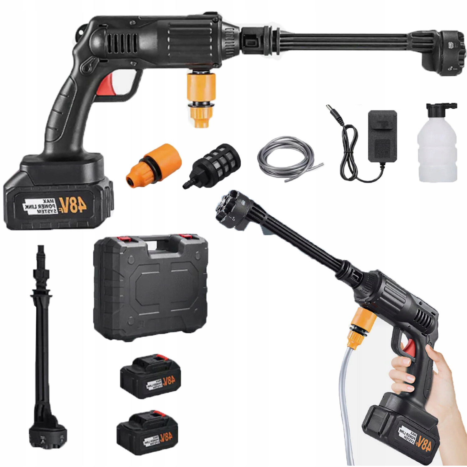 Akumulátorová Tlaková Myčka Sada 48V 300W Výkonná 18000 Ot/min 30 Bar