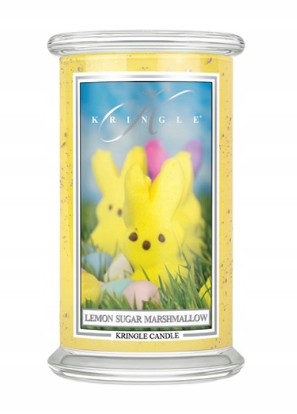 Lemon Sugar Marshmallow – Kringle Candle – velká vonná svíčka s 2 knoty
