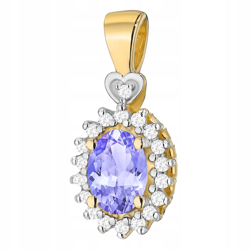Zlatý Přívěsek Přívěsek pr. 585 s Tanzanitem 0,70 ct a brilianty 14k