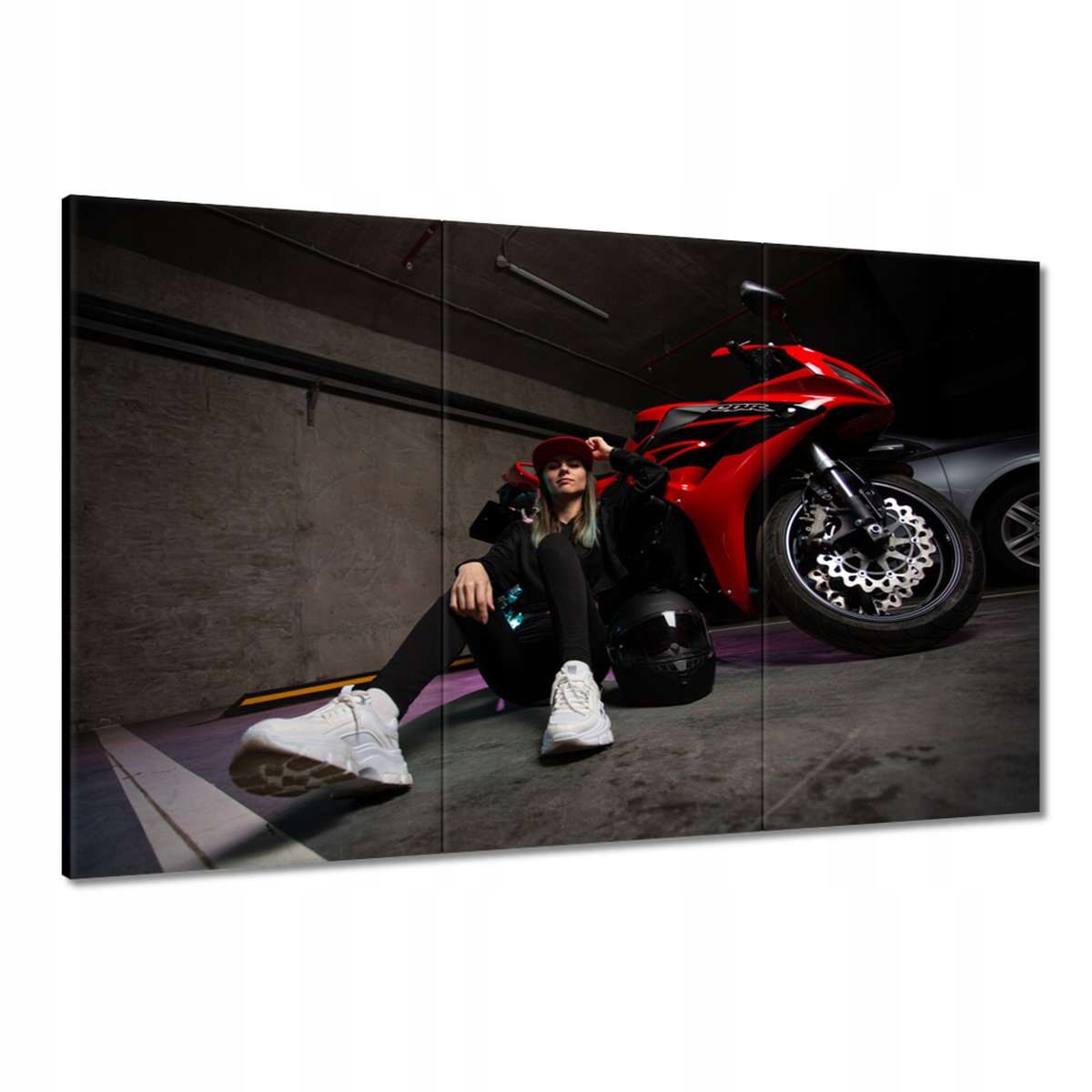 Obrazy 120x80 Červený motocyklový závodník