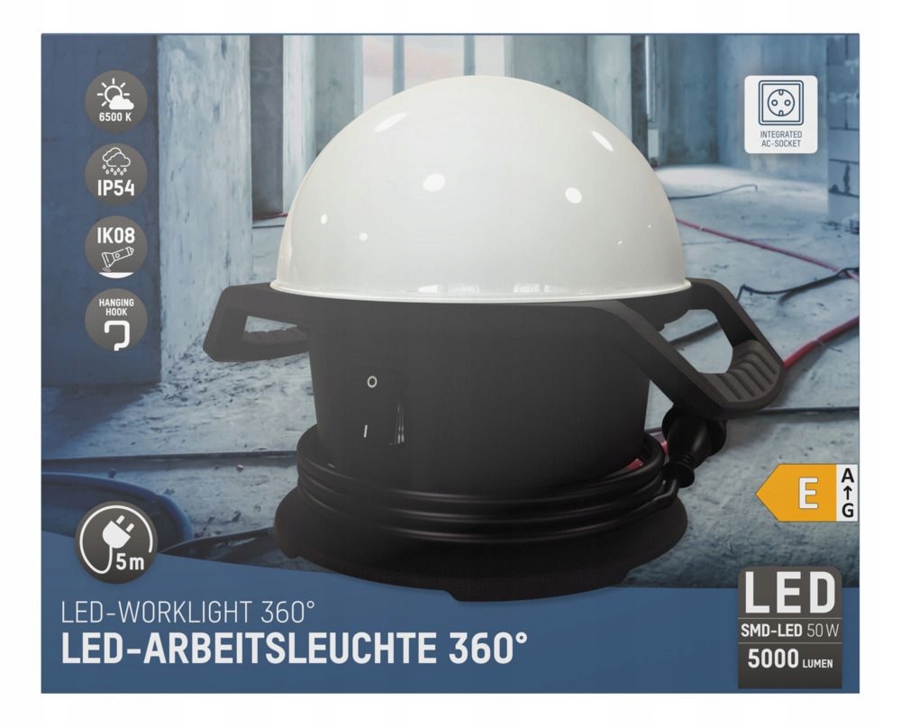 Pracovná lampa Ansmann Ball Light 360 5000 lm 230V