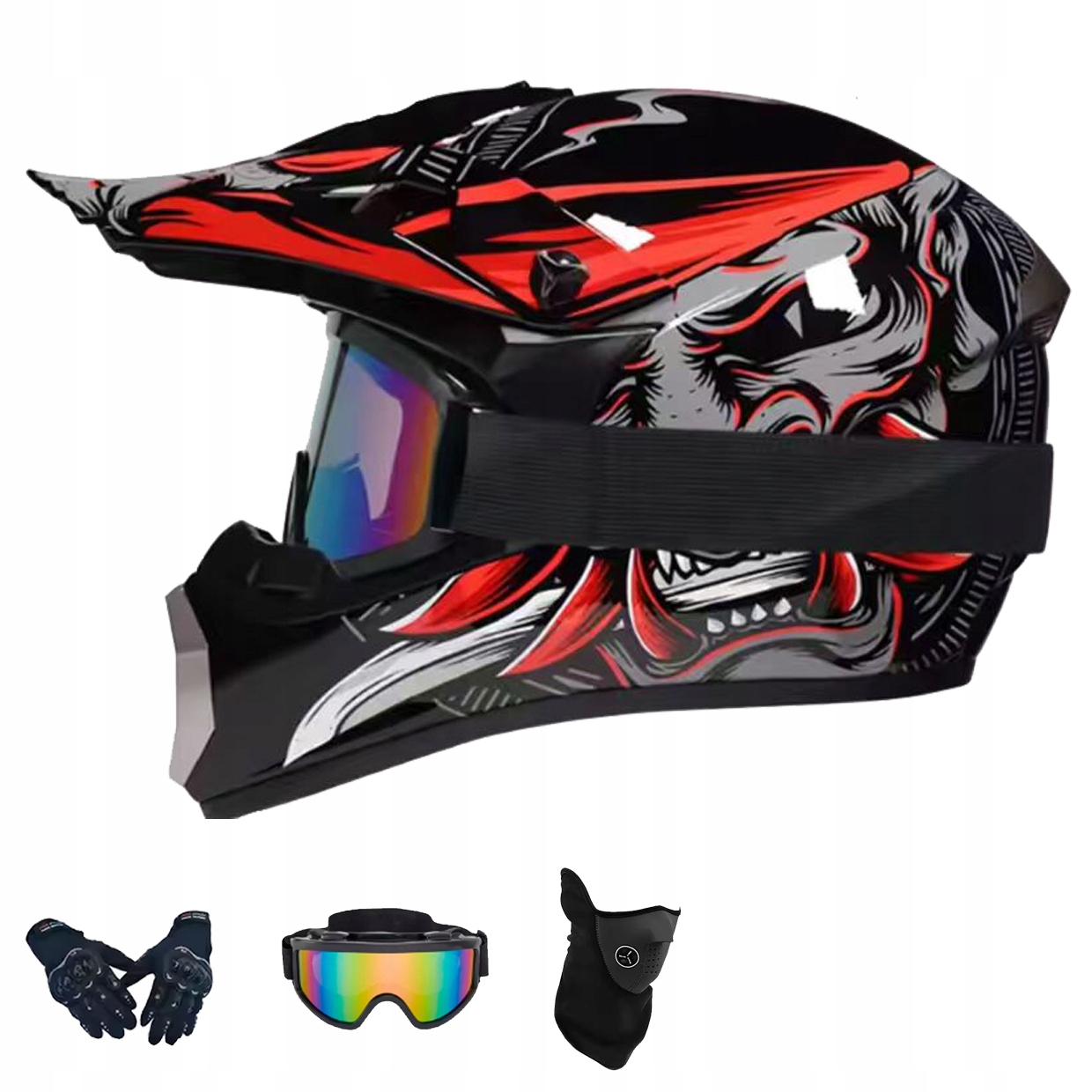 Helma Na Elektrickou Koloběžku Cross Enduro Quad Bmx Helma Brýle Rukavice L