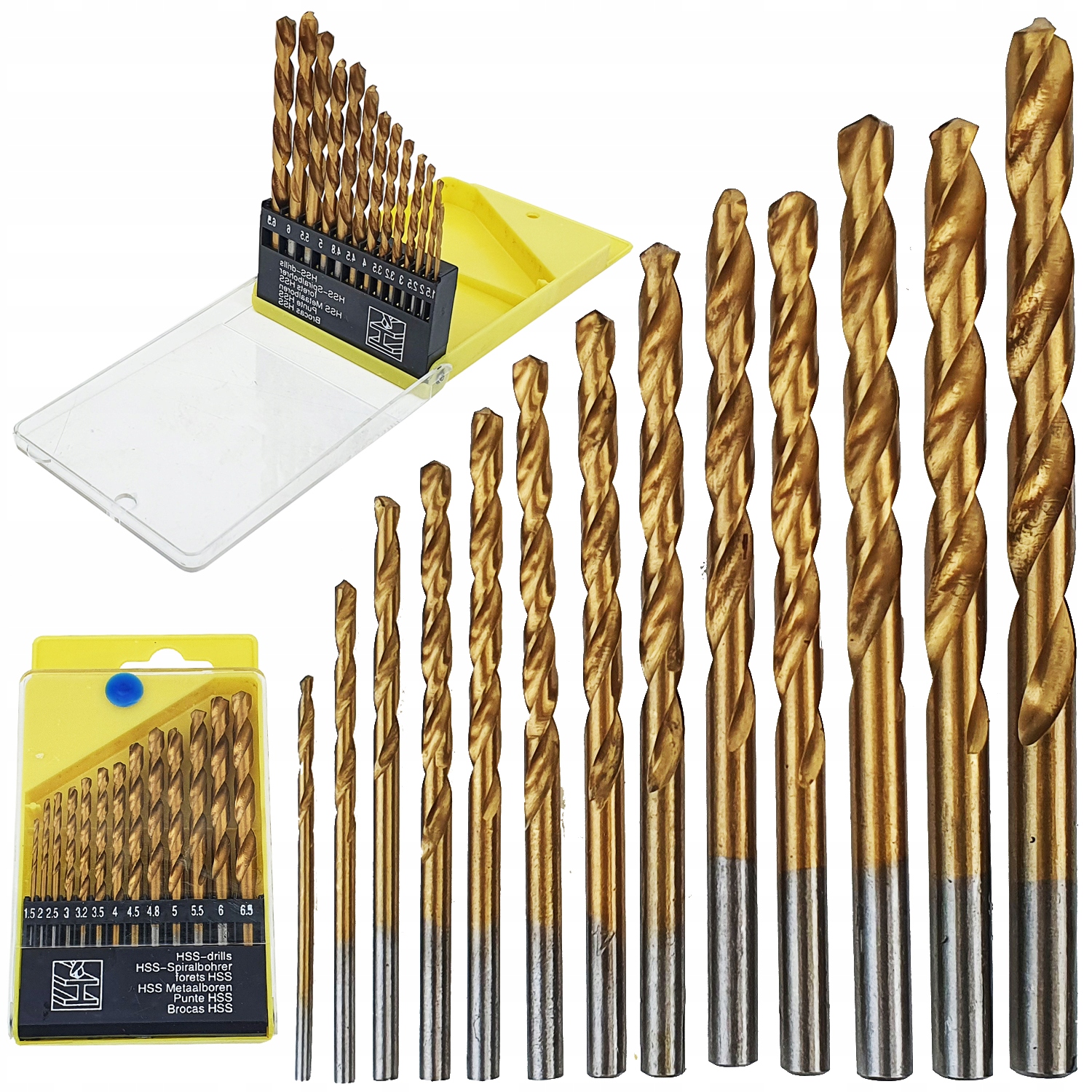 ZESTAW WIERTŁA TYTANOWE DO WKRĘTARKI 13 SZT HSS