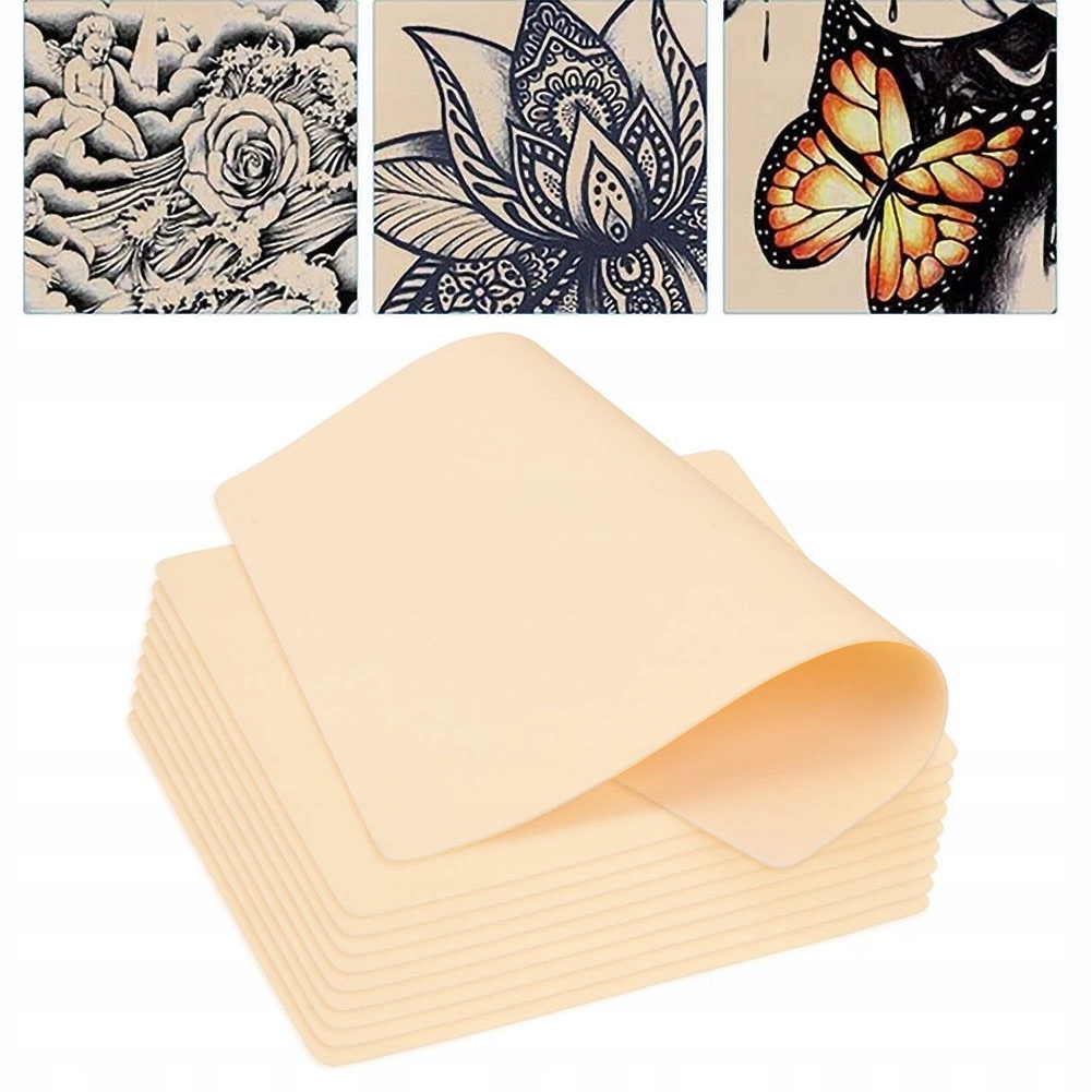 20 Ks Umělá kůže 14.4x19 Cm pro výuku tetování, kůže pro cvičení