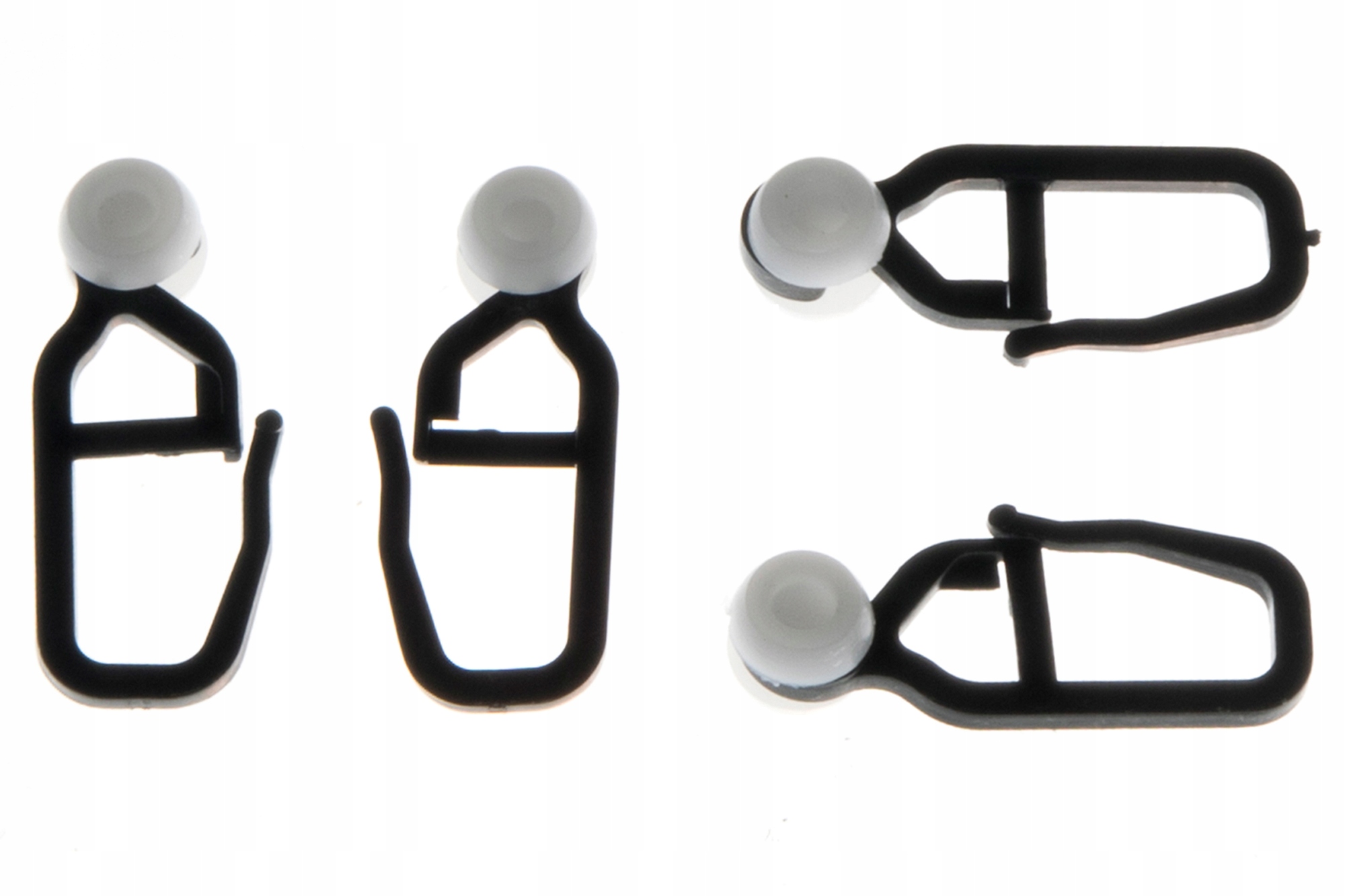 Agrafky čierne s rolkou pre Pvc stropnú lištu 1000 ks pre záclony záclon