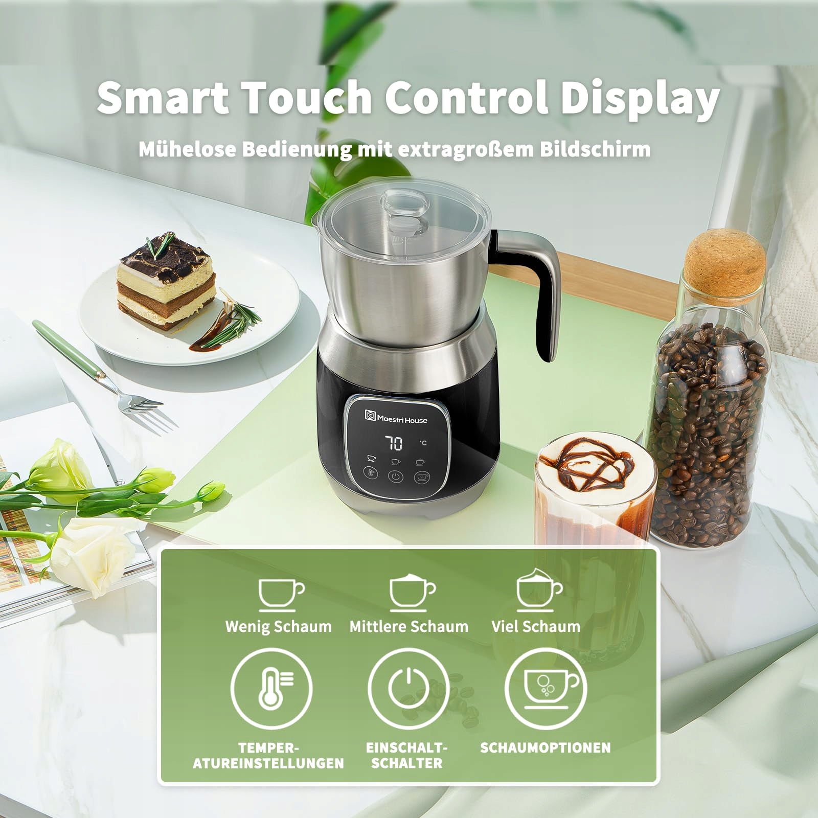 MAESTRI HOUSE Spieniacz Do Mleka 12w1 21oz Stal Nierdzewna — miniatura 5