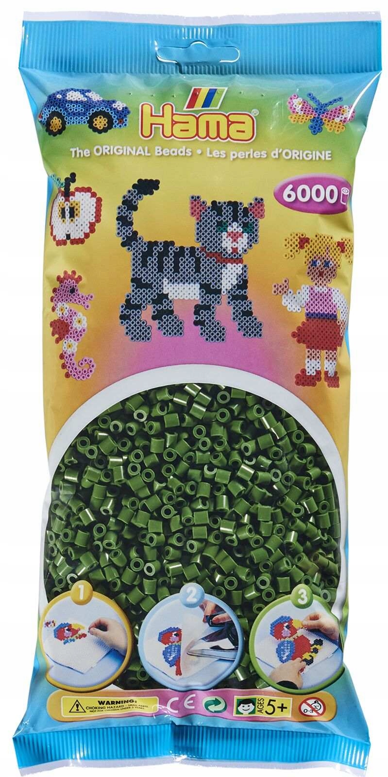 KORALIKI HAMA MIDI 6000 205-102 KOLOR ZIELEŃ LASU