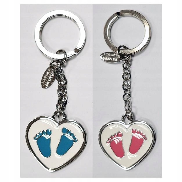 Brelok Breloczek Zawieszka do kluczy SERCE stópki Płeć uniseks