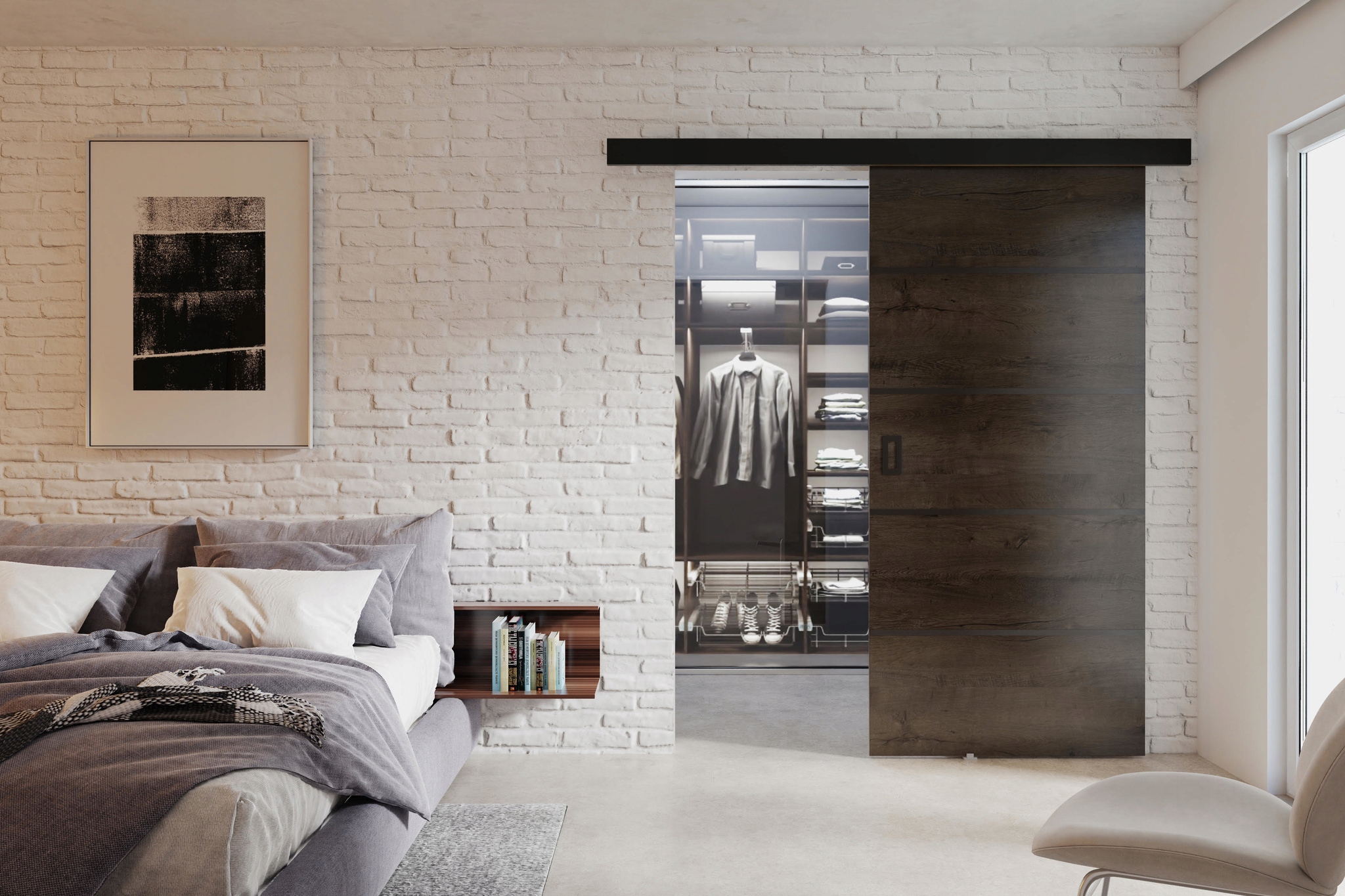 Drzwi przesuwne naścienne LUCA PLUS 100