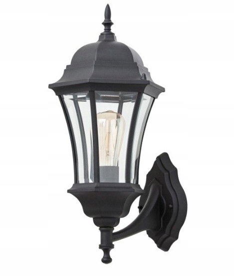 Lampa nástenná Klasická čierna 52 cm IP44 kovová 60 W