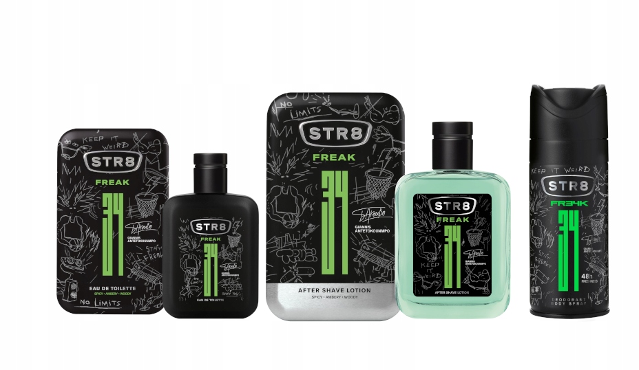 STR8 FREAK ZESTAW 3cz EDT 50ml+ ASL 100ml+ SPRAY 150ml