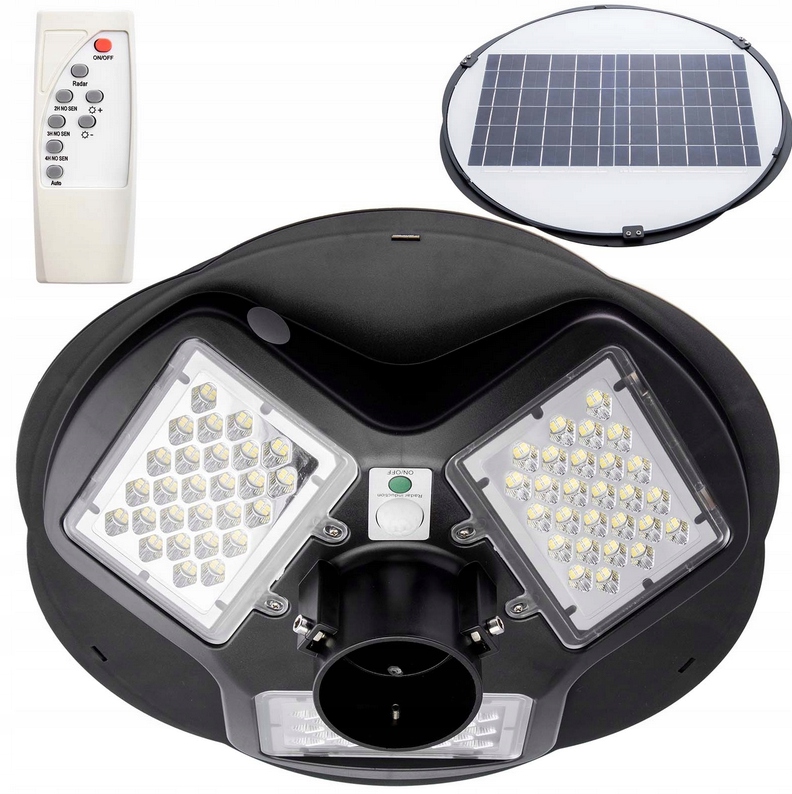 Lampa Led Solarna Latarnia 200W 5000K czujnik ruchu zmierzchu IP65