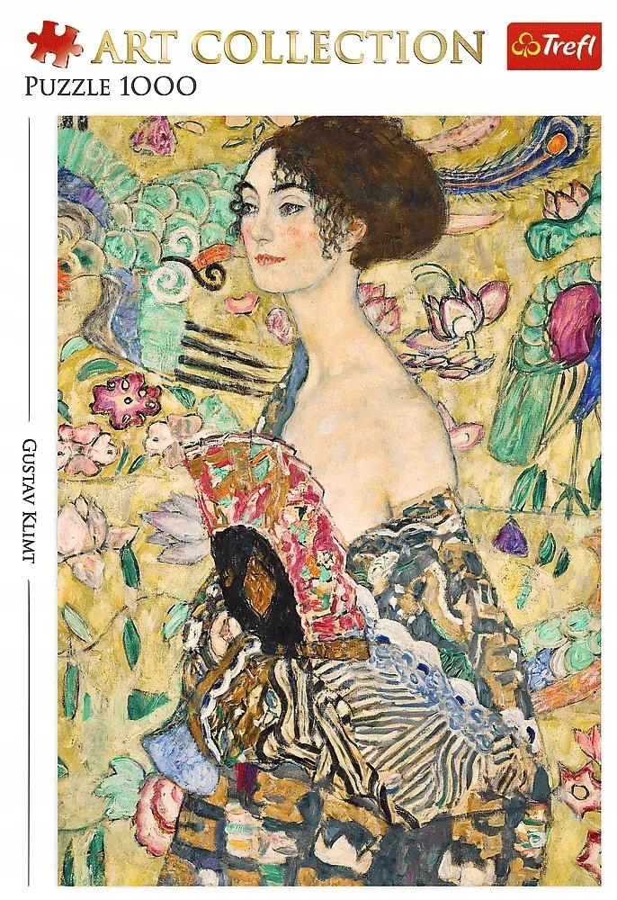 Puzzle Trefl 1000 elementów Dama z wachlarzem Klimt .