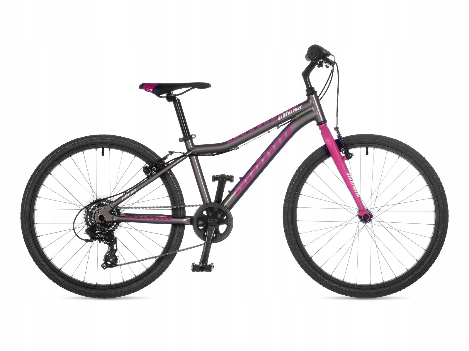 Rower junior Mtb Author Ultima 24" rama 12" szaro-różowy