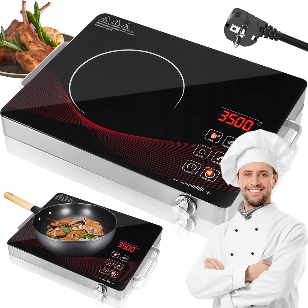 Płyta Indukcyjna Kuchenka Elektryczna 4TRYB Timer Wielofunkcyjna Indukcyjna