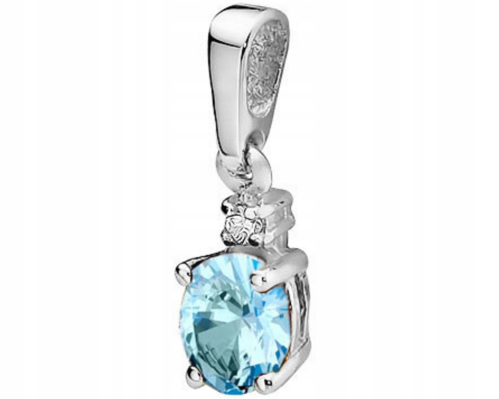 Bílé zlato – přívěsek přívěsek s briliantem a topazem