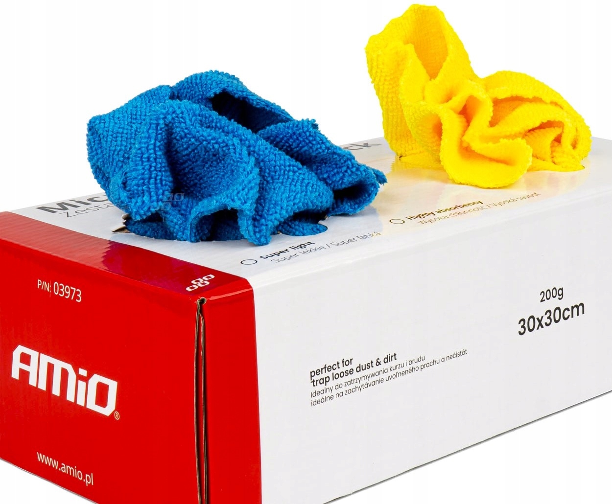 Chusteczki ściereczki z mikrofibry pudełko zestaw 30 szt. 30x30 AMIO-03973