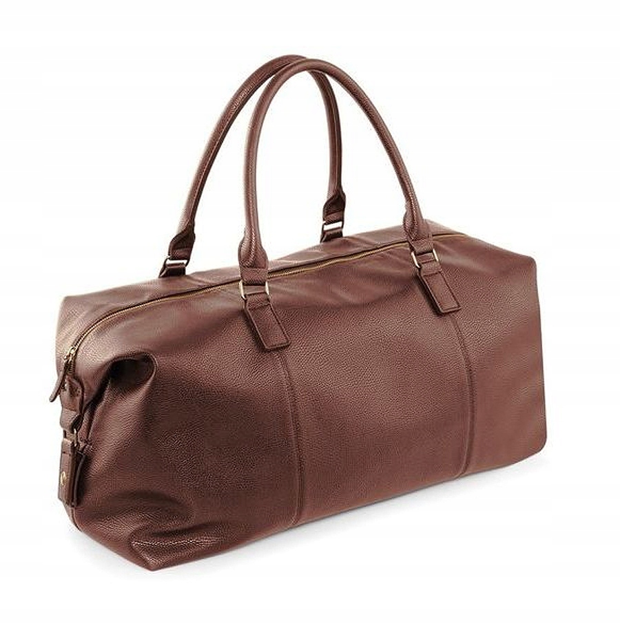 DUŻA SKÓRZANA ELEGANCKA TORBA PODRÓŻNA brązowa