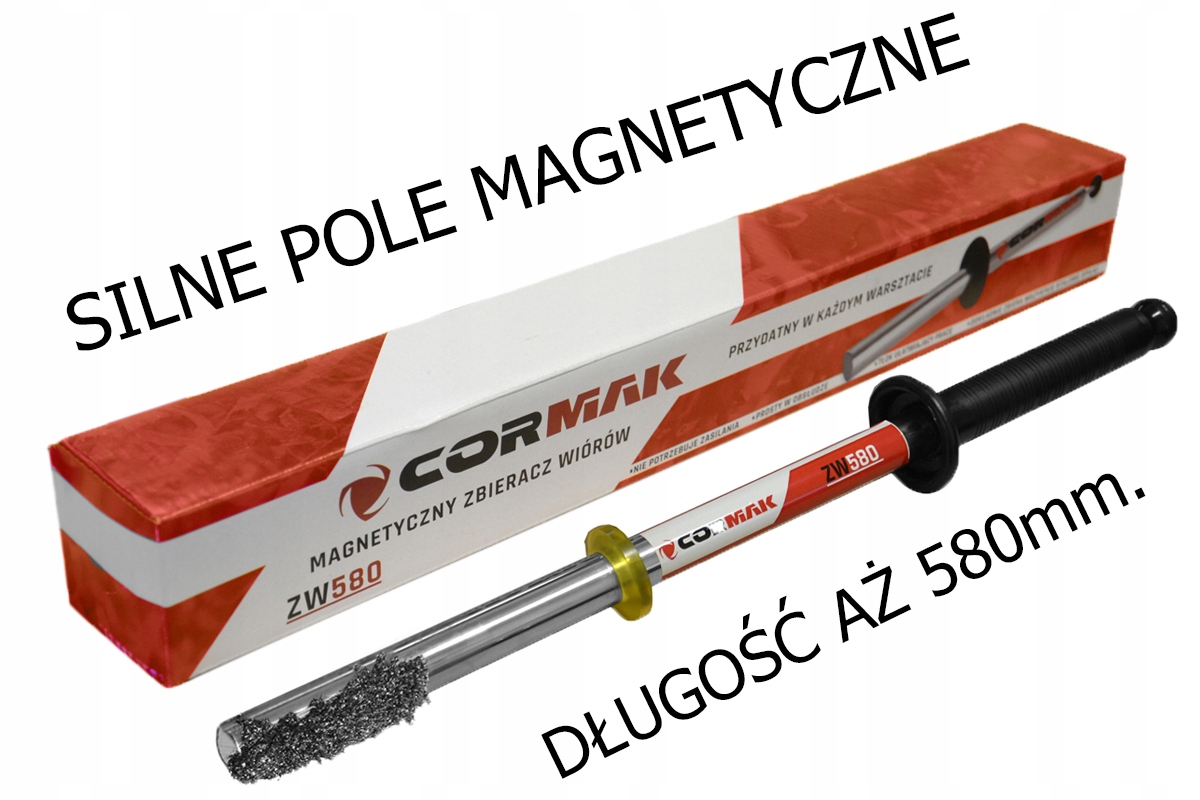 MAGNETYCZNY ZBIERACZ WIÓRÓW, OPIŁKÓW DŁUGI 580 mm Marka Cormak