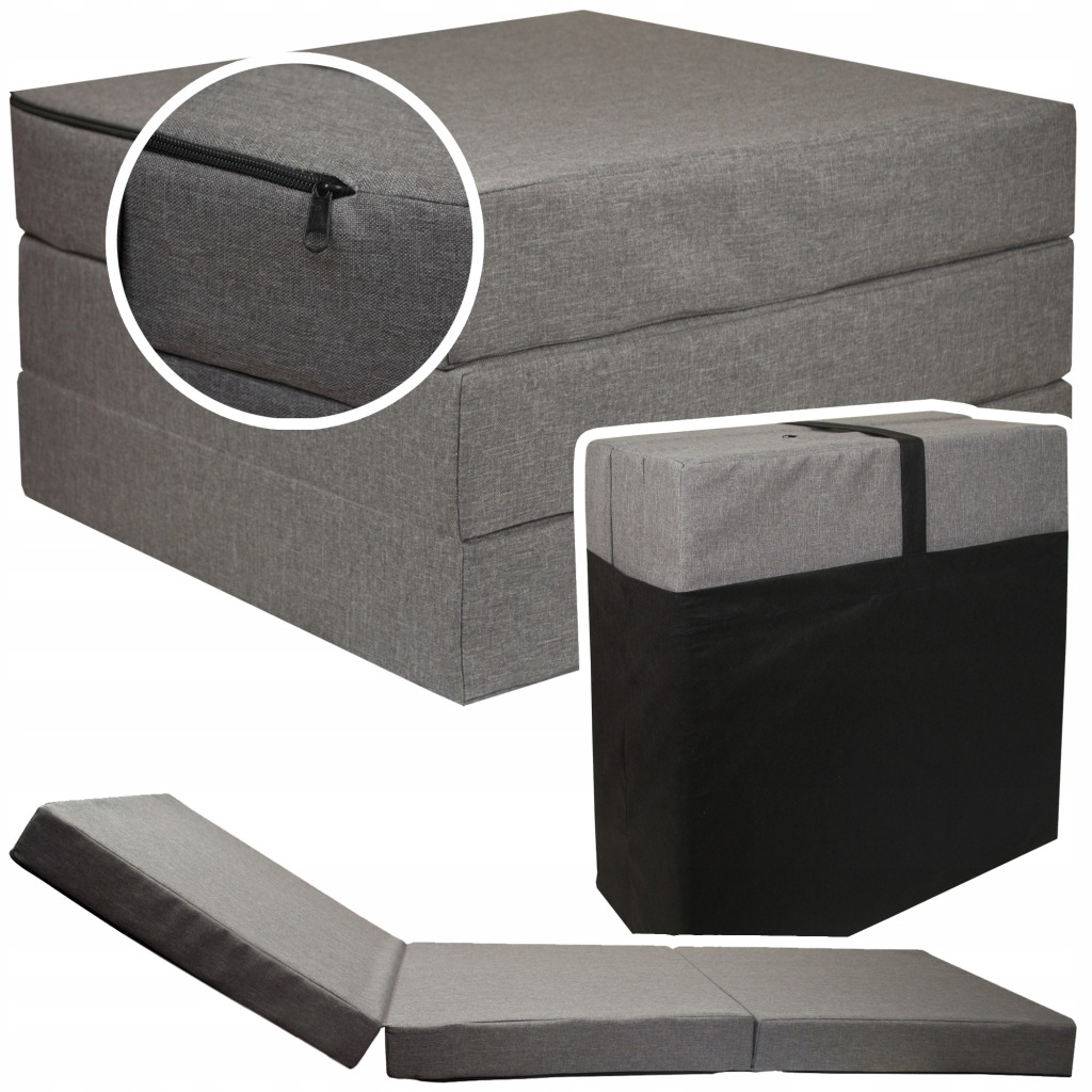 Materac Turystyczny Składany Rozkładany Do Kampera Ćwiczeń 60/195/10 Szary